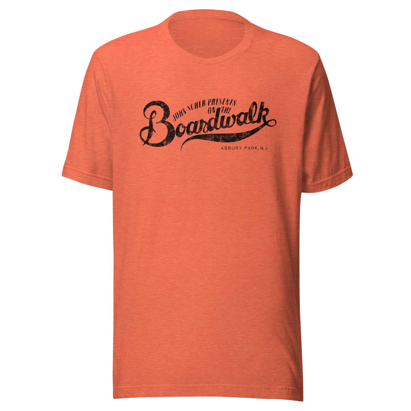 John Scher Presents "On The Boardwalk" - ASBURY PARK - Unisex t-shirt Heather Orange