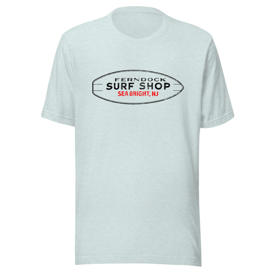 Ferndock Surf Shop - SEA BRIGHT - Unisex t-shirt Heather Prism Ice Blue