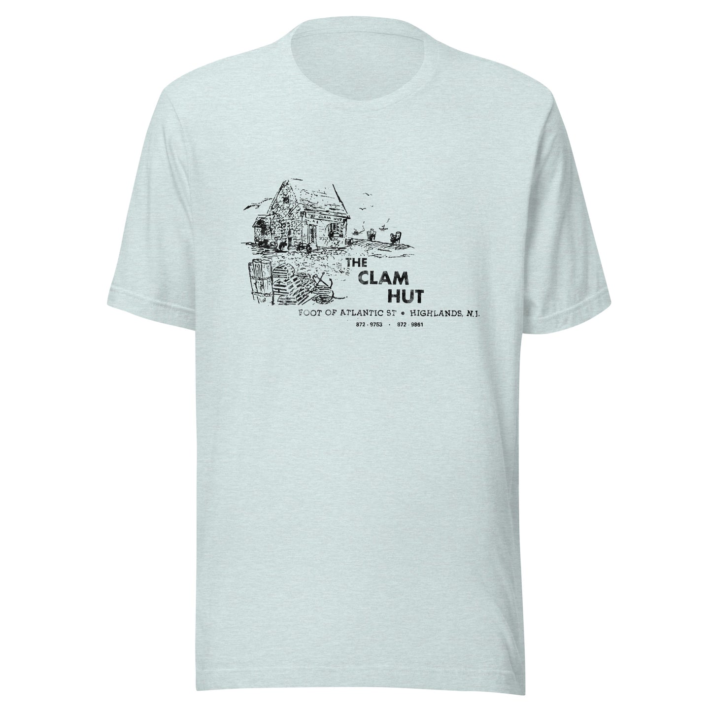 The Clam Hut - HIGHLANDS - Unisex t-shirt Heather Prism Ice Blue