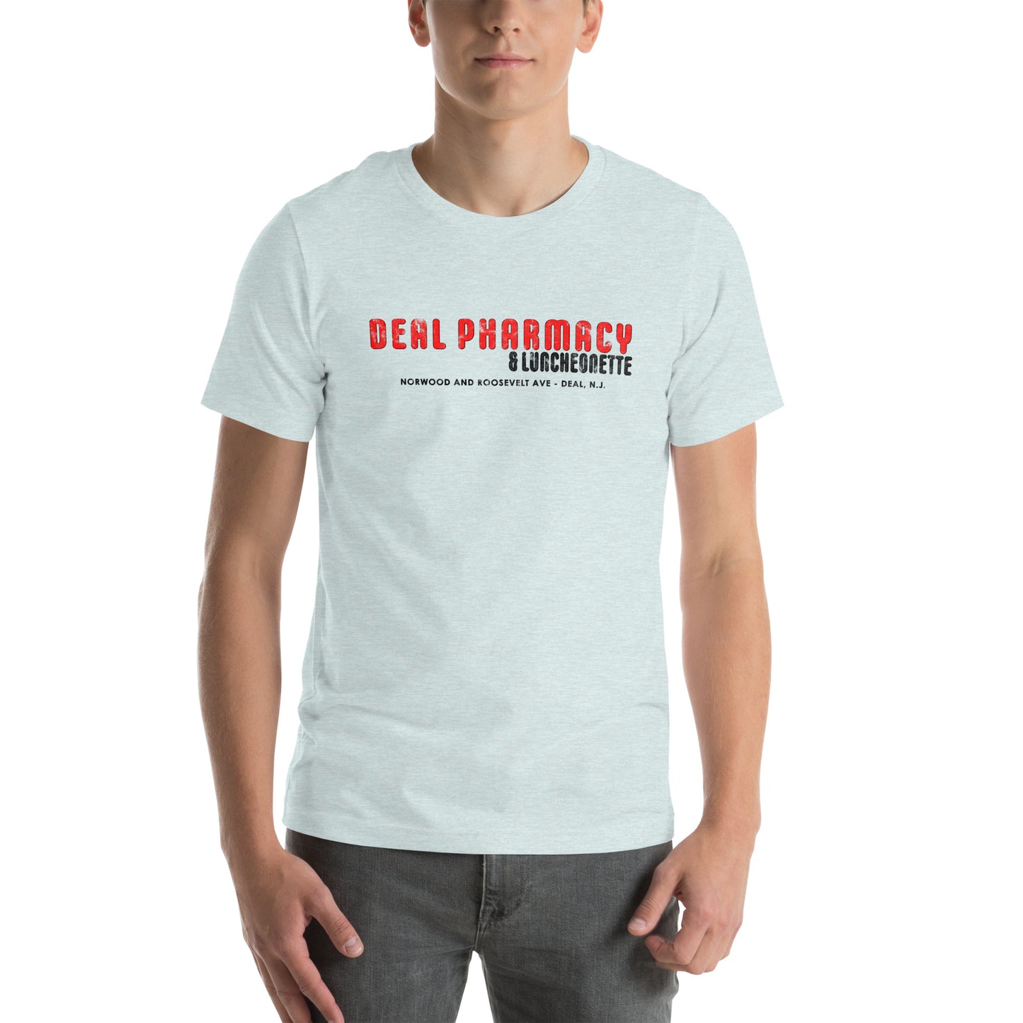 Deal Pharmacy & Luncheonette - DEAL - Unisex t-shirt Heather Prism Ice Blue