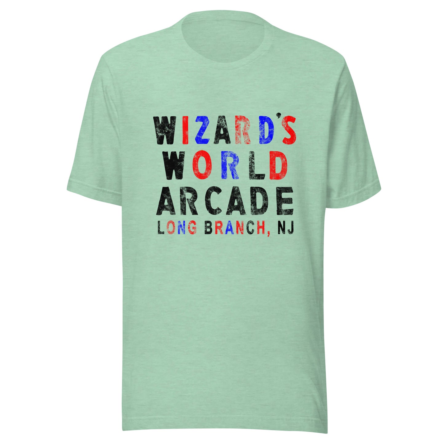 Wizard's World Arcade - LONG BRANCH - Unisex t-shirt Heather Prism Mint