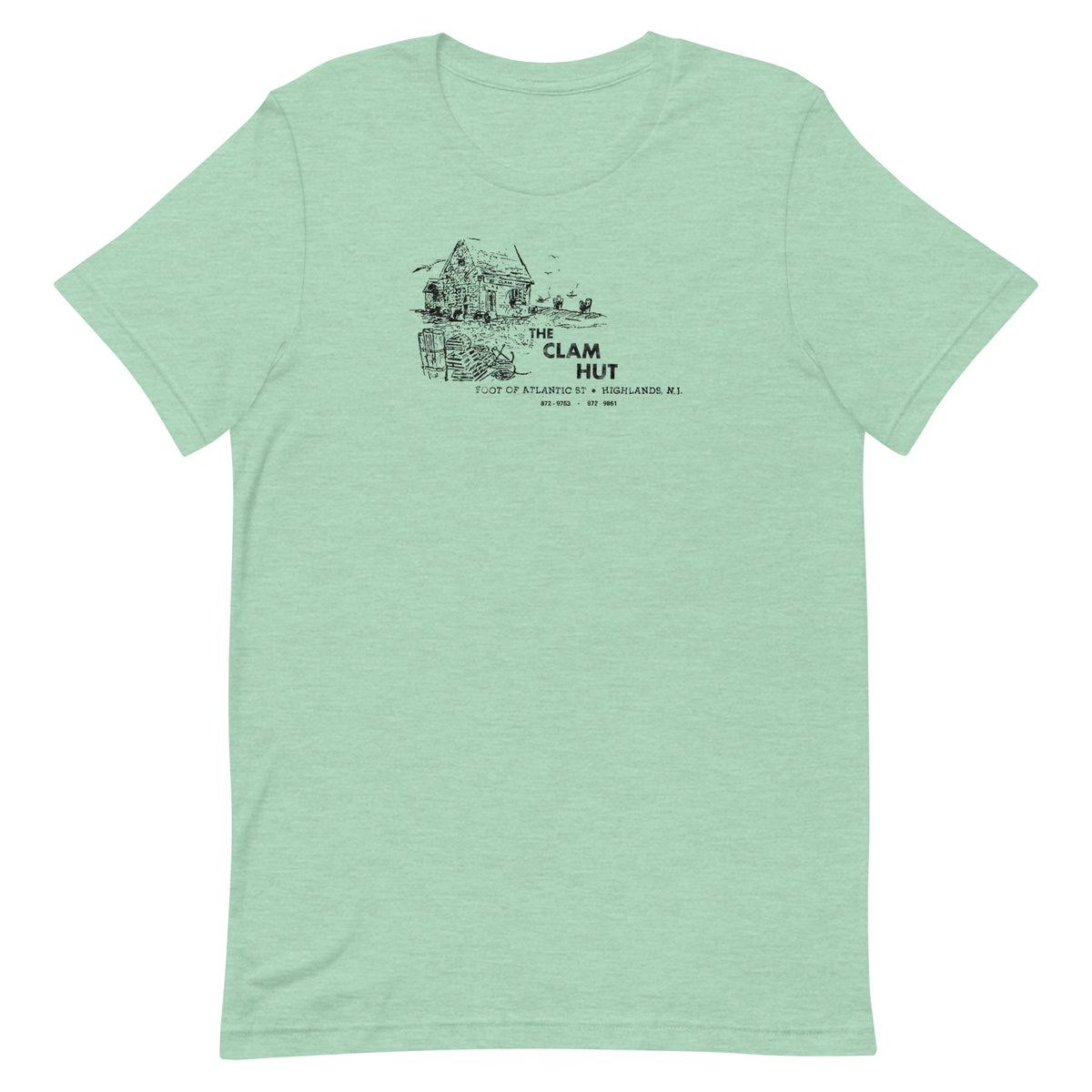 The Clam Hut - HIGHLANDS - Unisex t-shirt Heather Prism Mint