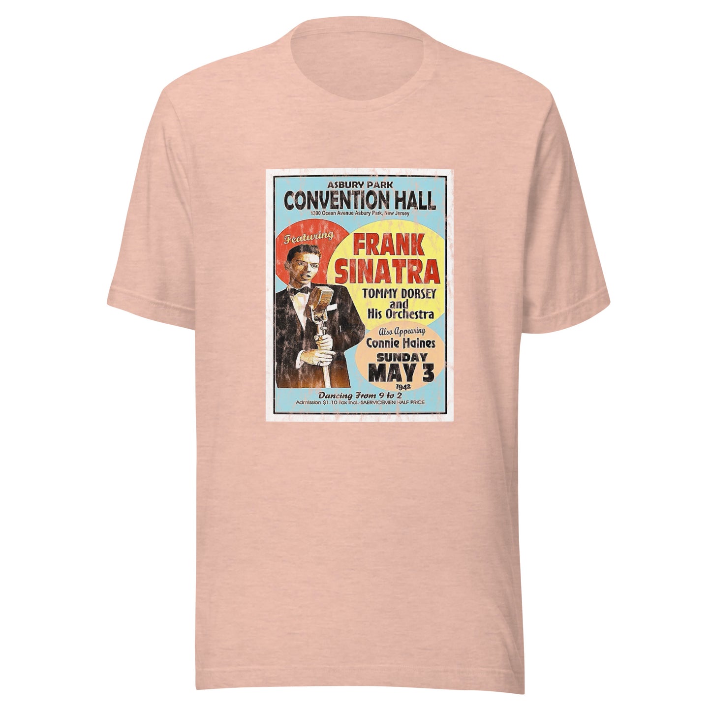 Sinatra at Convention Hall - ASBURY PARK - Unisex t-shirt Heather Prism Peach