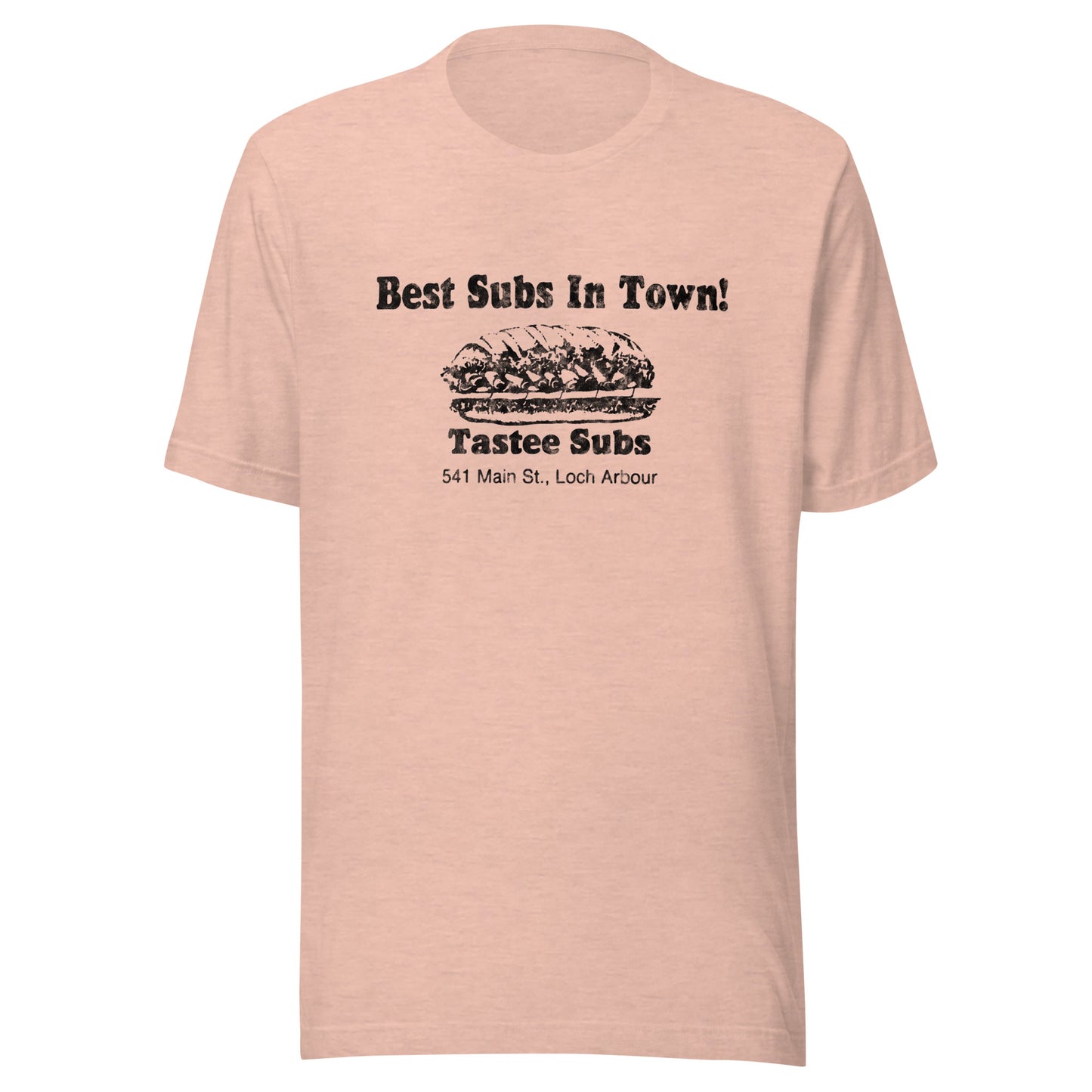 Tastee Subs - LOCH ARBOUR / ALLENHURST - Unisex t-shirt Heather Prism Peach
