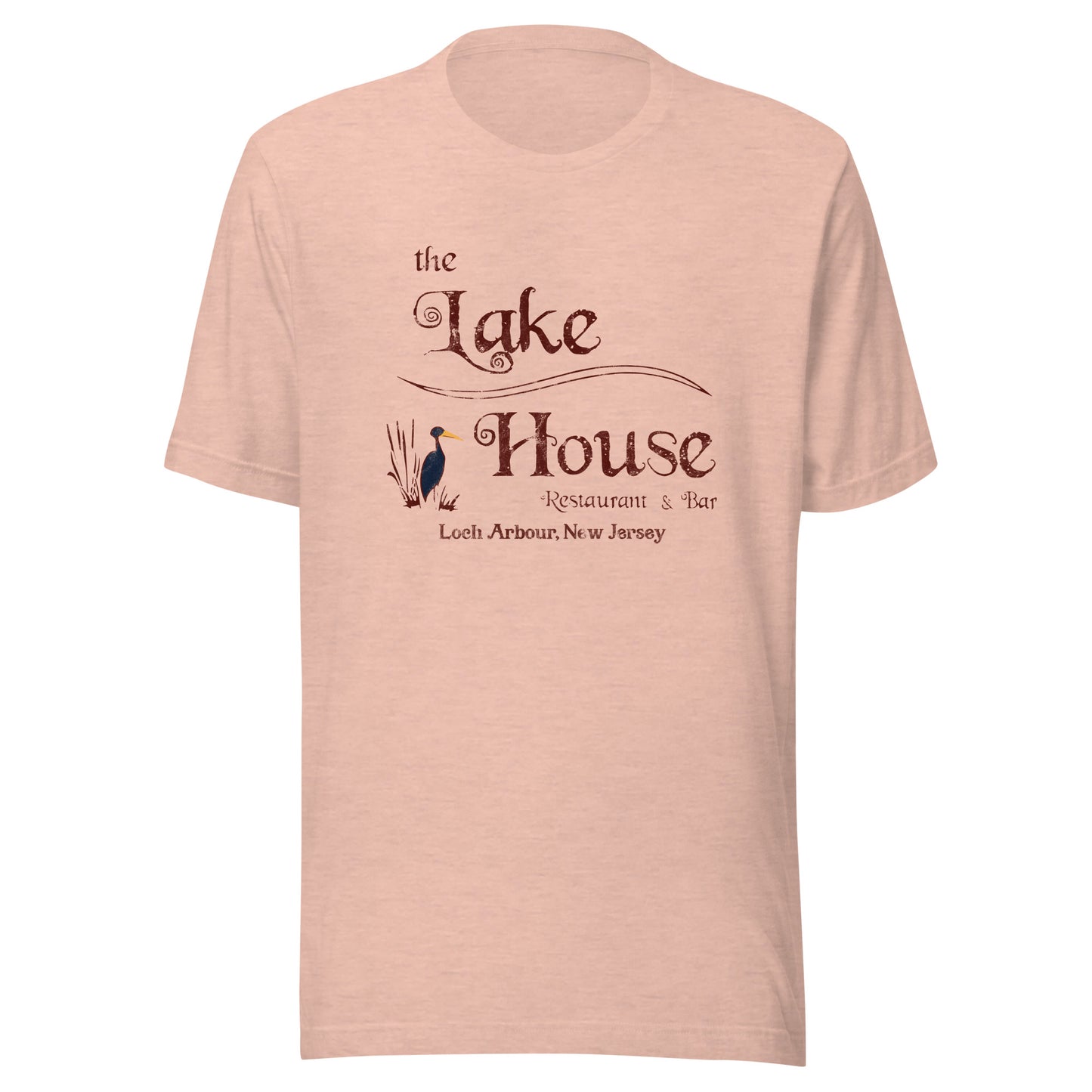 The Lakehouse Restaurant and Bar - LOCH ARBOUR - Unisex t-shirt Heather Prism Peach