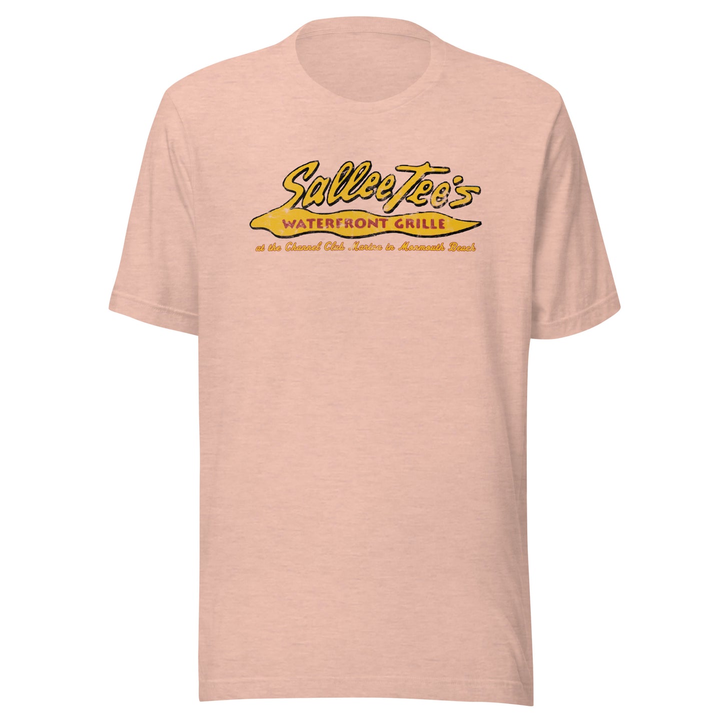 Sallee Tee's Waterfront Grill - MONMOUTH BEACH - Unisex t-shirt Heather Prism Peach
