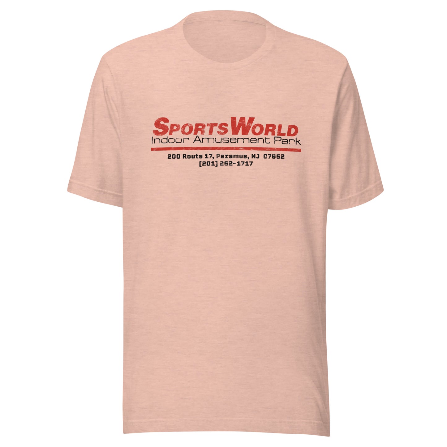 SportsWorld Indoor Amusement Park - PARAMUS - Unisex t-shirt Heather Prism Peach