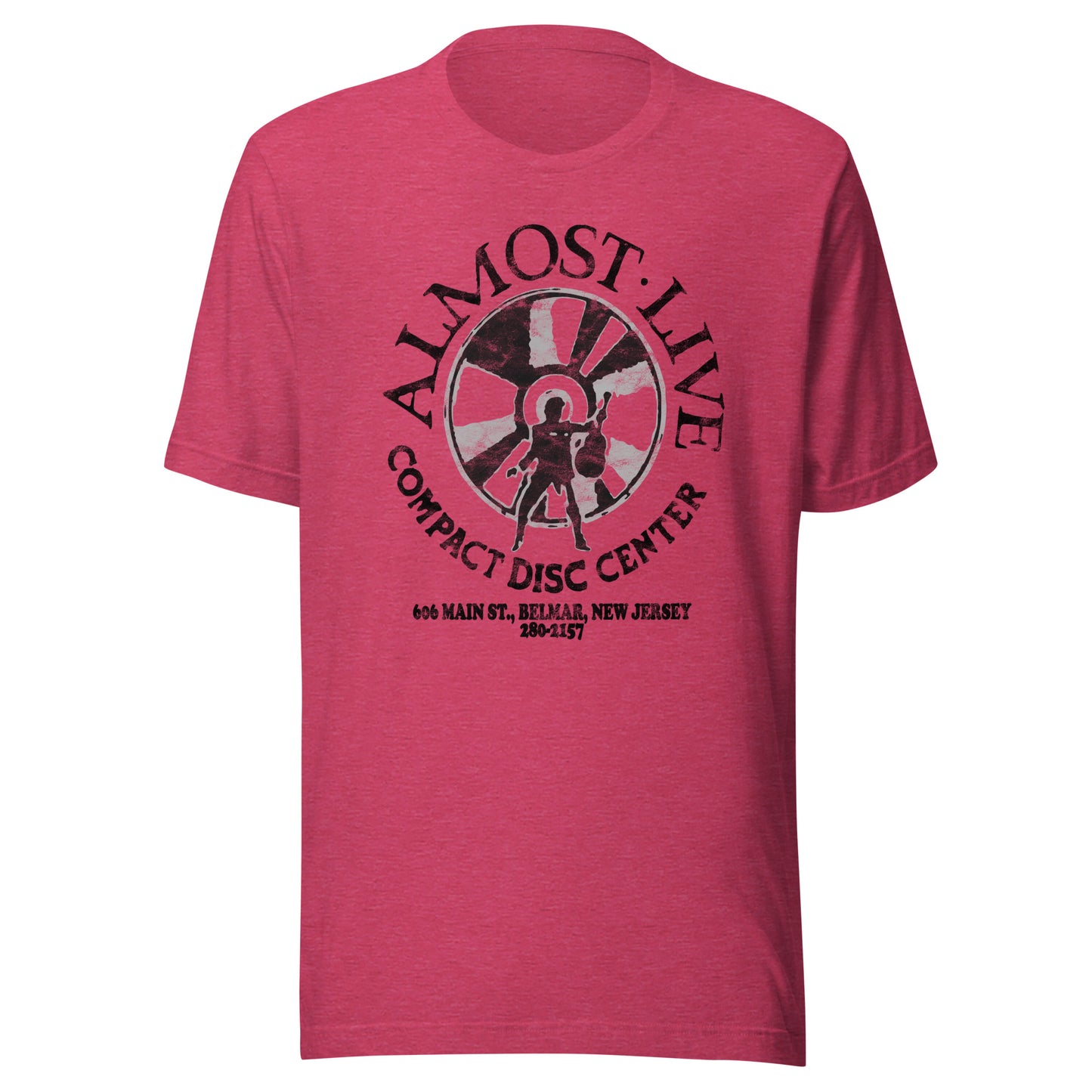 Almost Live Compact Disc Center - BELMAR - Unisex t-shirt Heather Raspberry