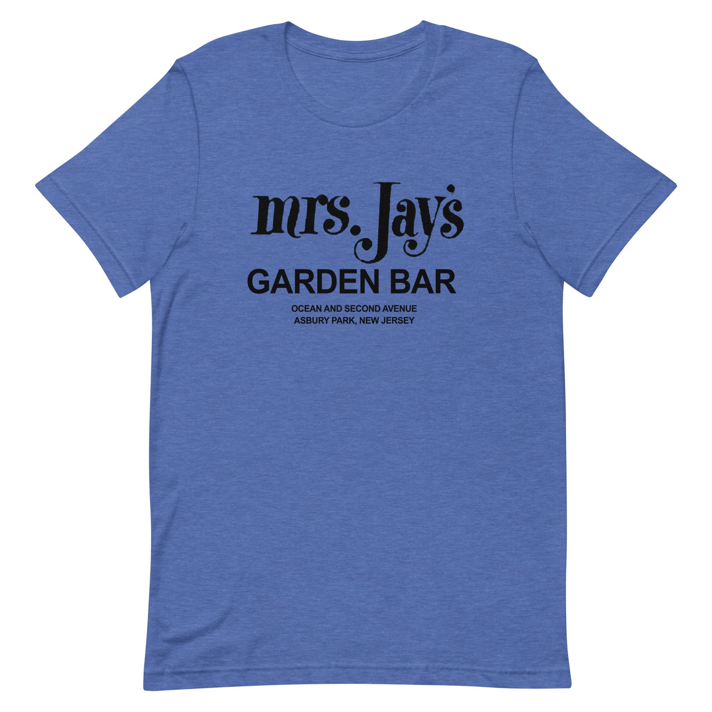 Mrs. Jay's Garden Bar - ASBURY PARK - Unisex t-shirt Heather True Royal