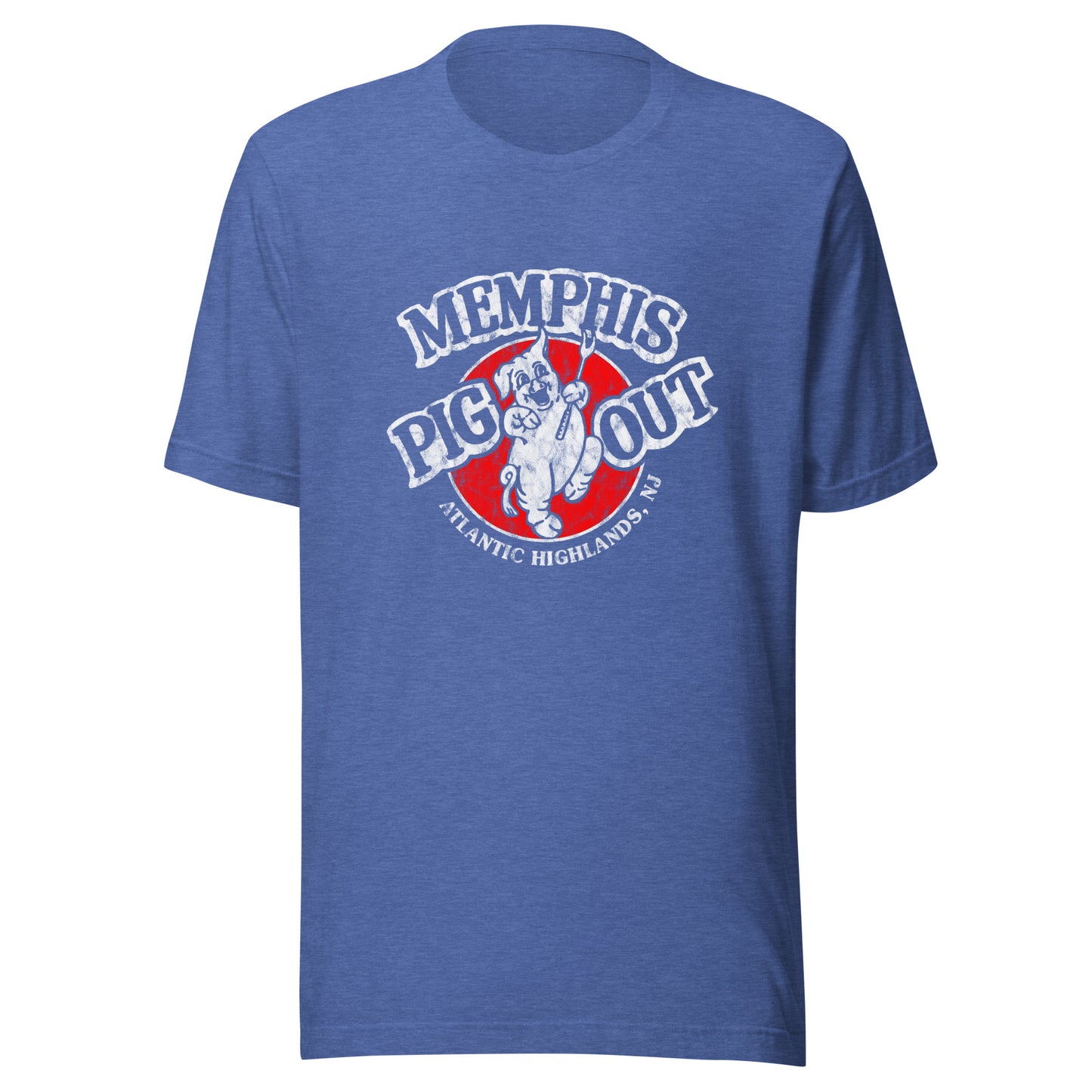 Memphis Pig Out - ATLANTIC HIGHLANDS - Unisex t-shirt Heather True Royal