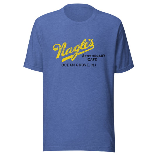Nagle's Apothecary Cafe - OCEAN GROVE - Unisex t-shirt Heather True Royal