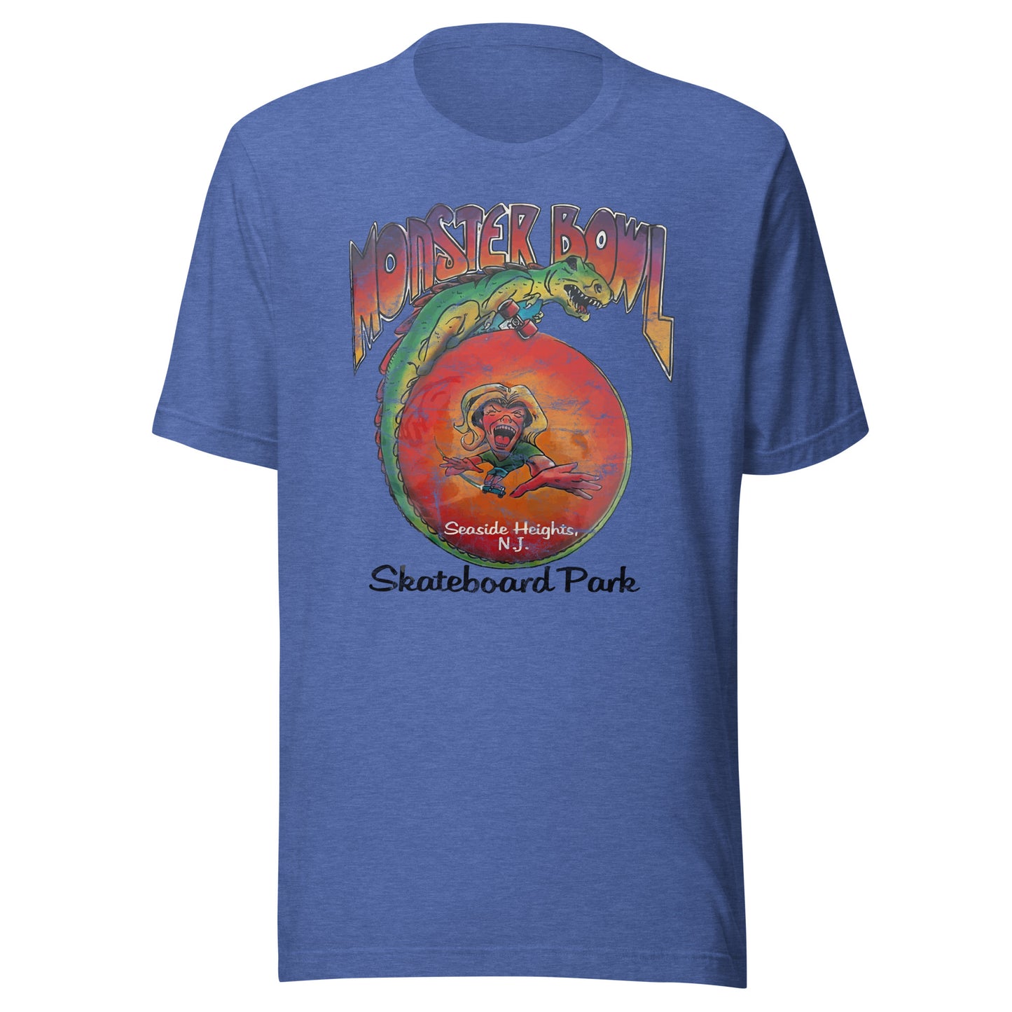Monster Bowl Skateboard Park - SEASIDE HEIGHTS - Unisex t-shirt Heather True Royal