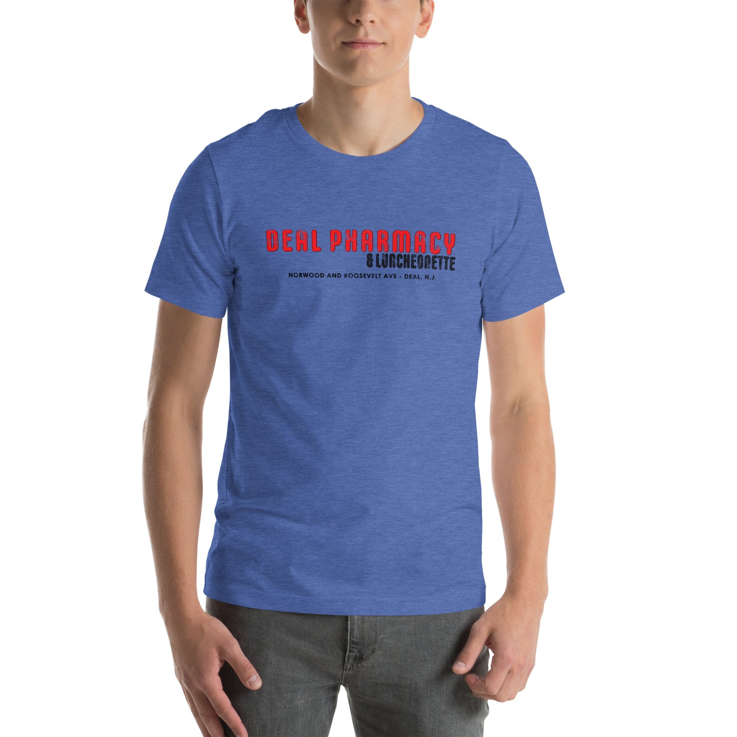 Deal Pharmacy & Luncheonette - DEAL - Unisex t-shirt Heather True Royal