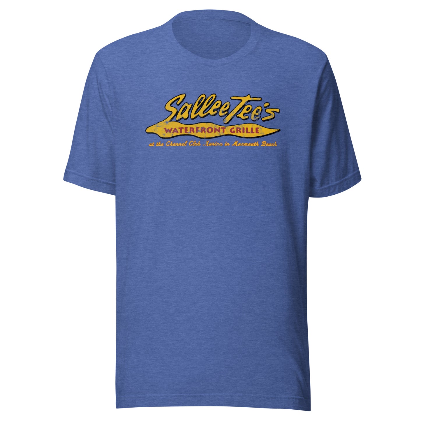 Sallee Tee's Waterfront Grill - MONMOUTH BEACH - Unisex t-shirt Heather True Royal