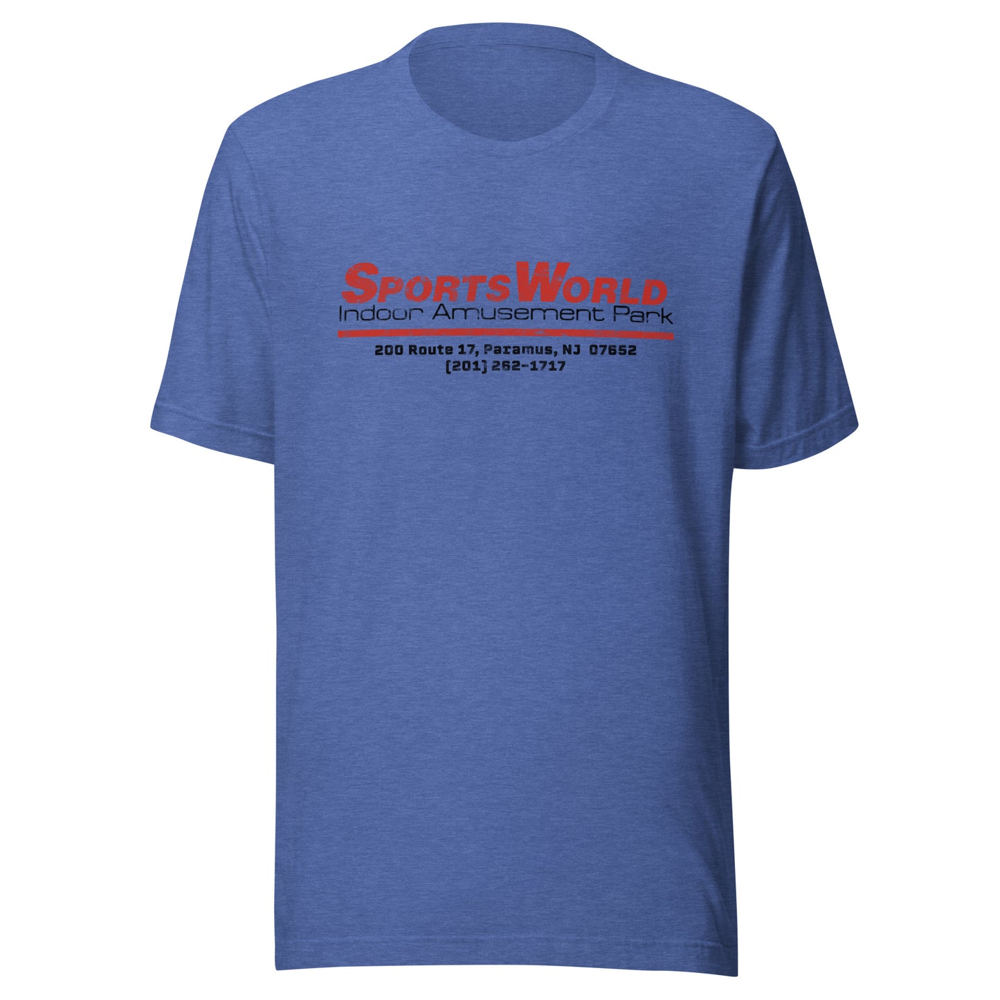 SportsWorld Indoor Amusement Park - PARAMUS - Unisex t-shirt Heather True Royal