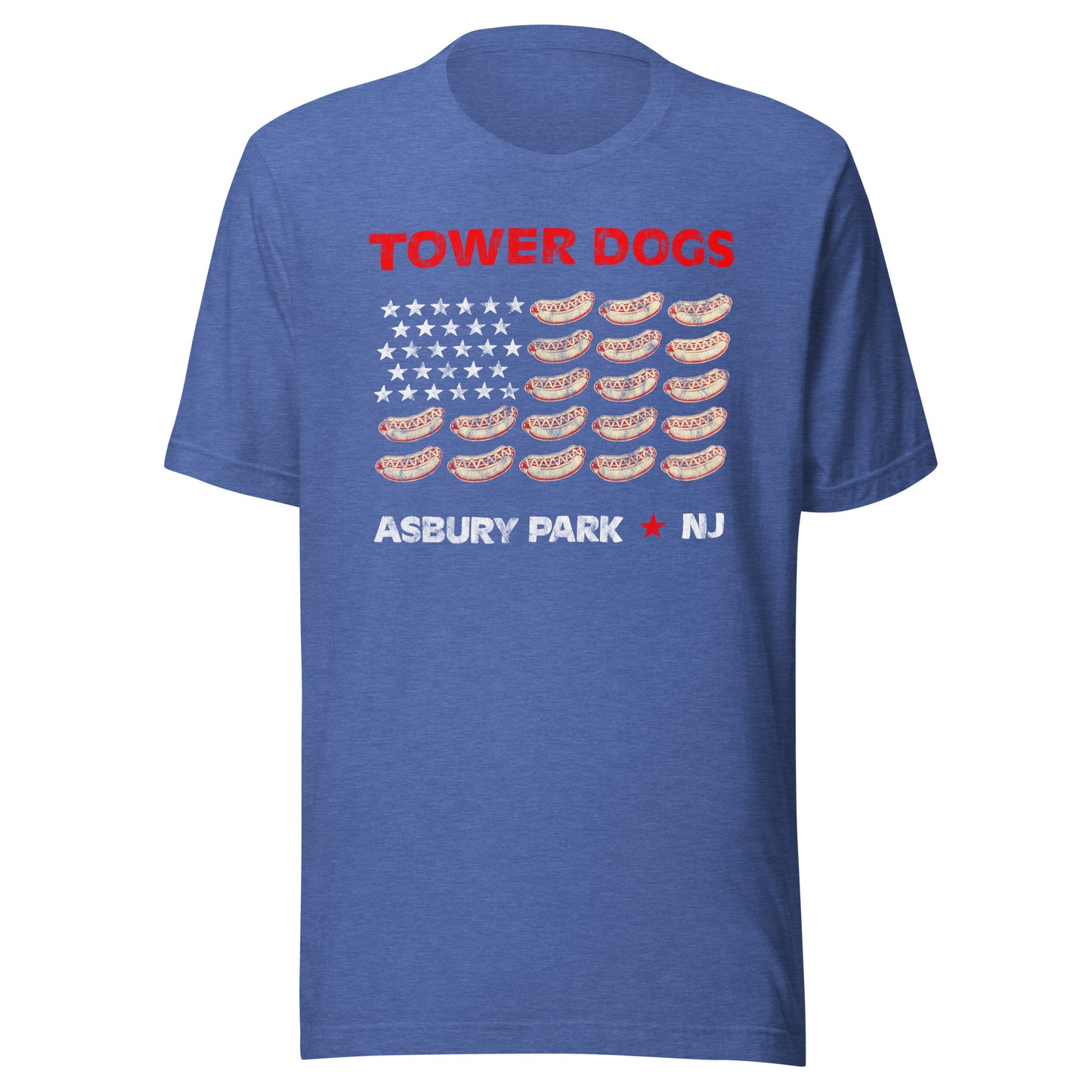 Tower Dogs - ASBURY PARK - Unisex t-shirt Heather True Royal