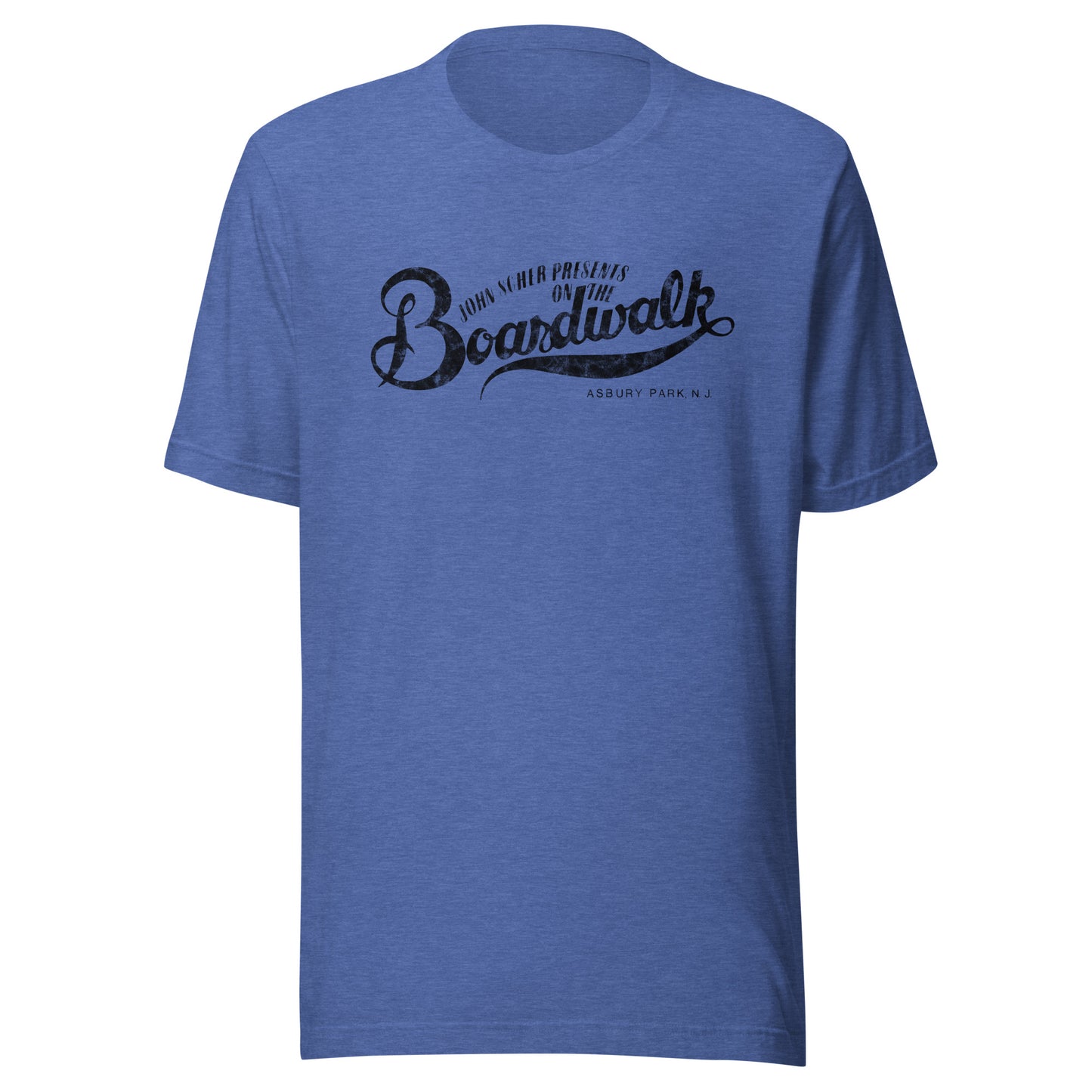 John Scher Presents "On The Boardwalk" - ASBURY PARK - Unisex t-shirt Heather True Royal