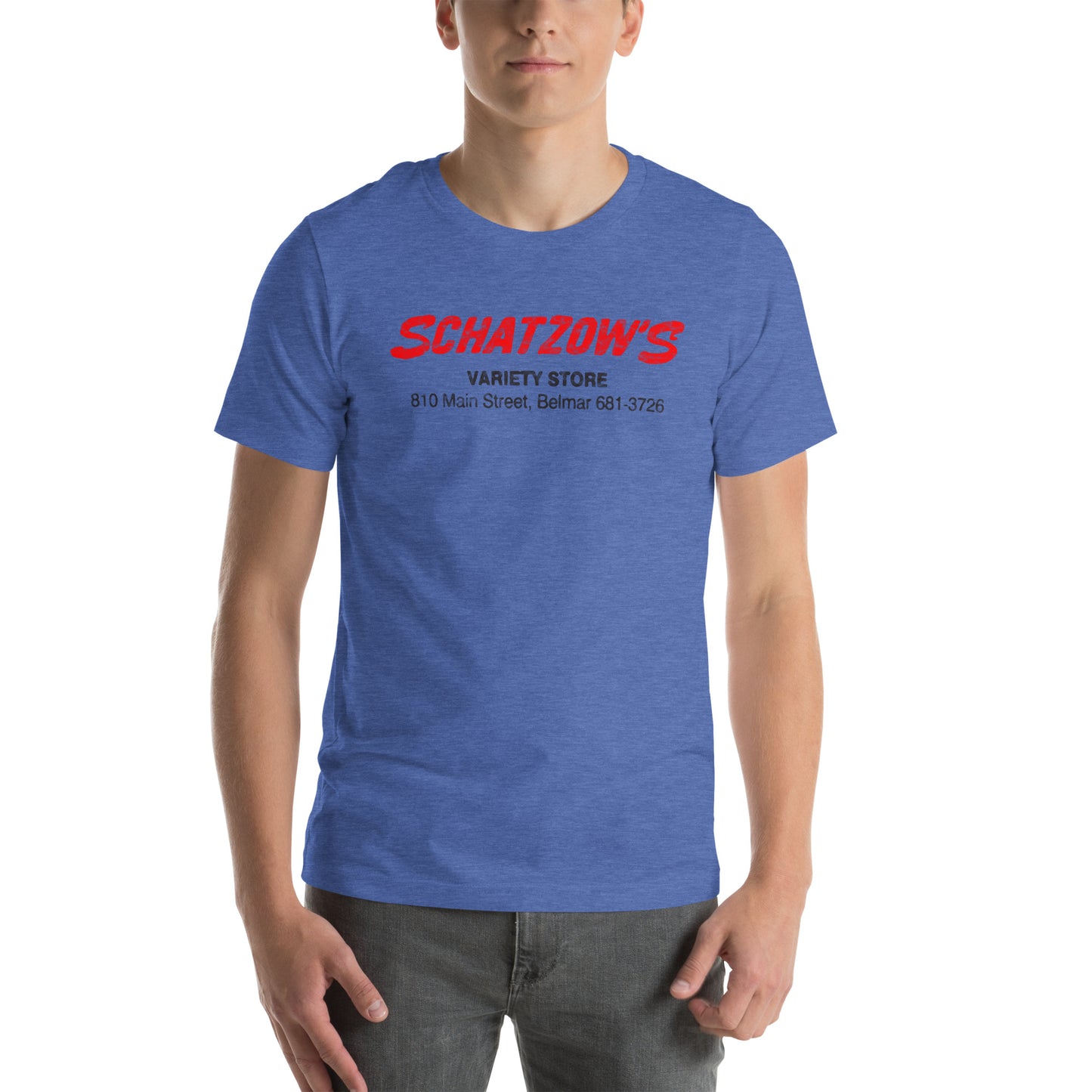 Schatzow's Variety Store - BELMAR - Unisex t-shirt Heather True Royal