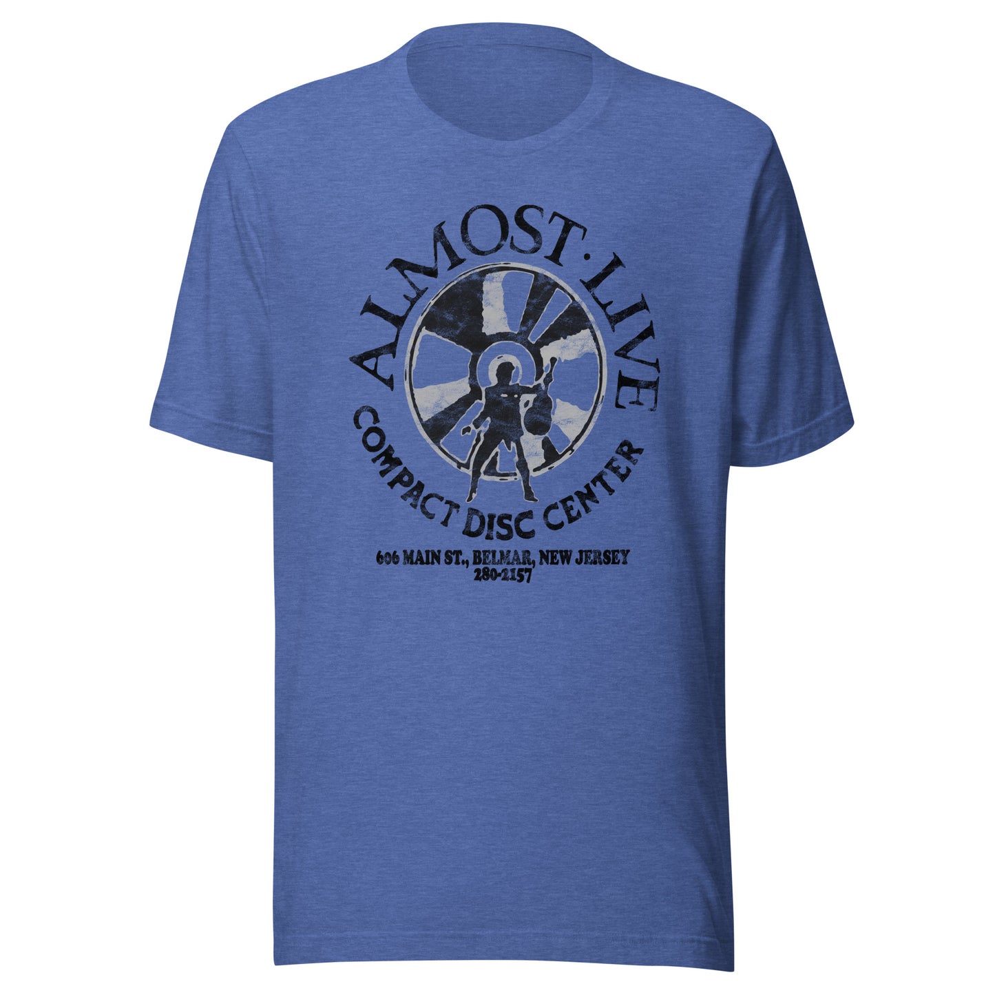 Almost Live Compact Disc Center - BELMAR - Unisex t-shirt Heather True Royal