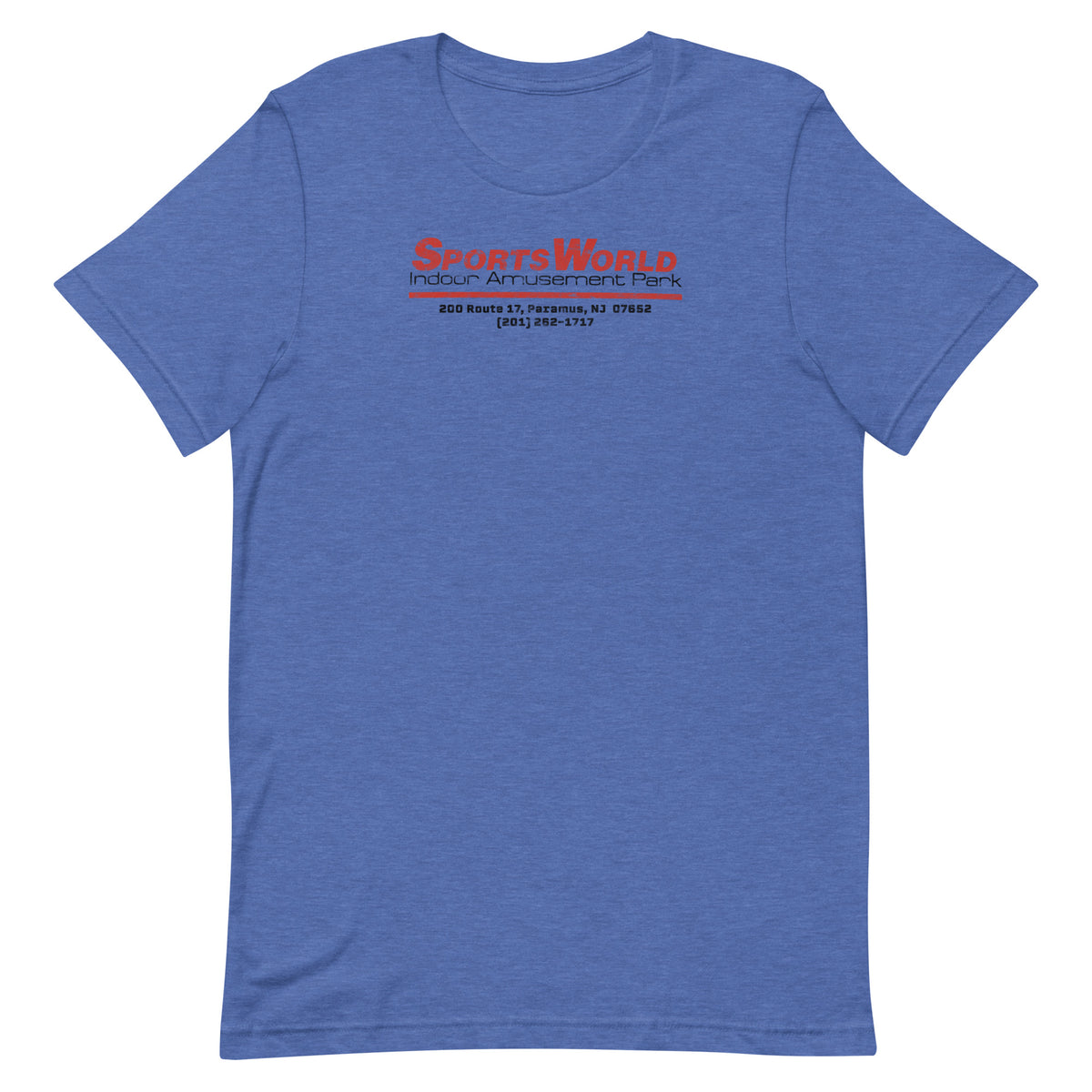 SportsWorld Indoor Amusement Park - PARAMUS - Unisex t-shirt Heather True Royal
