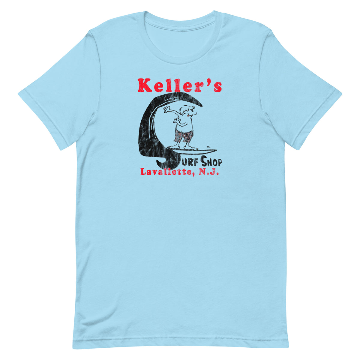Keller's Surf Shop - LAVALLETTE - Unisex t-shirt Ocean Blue
