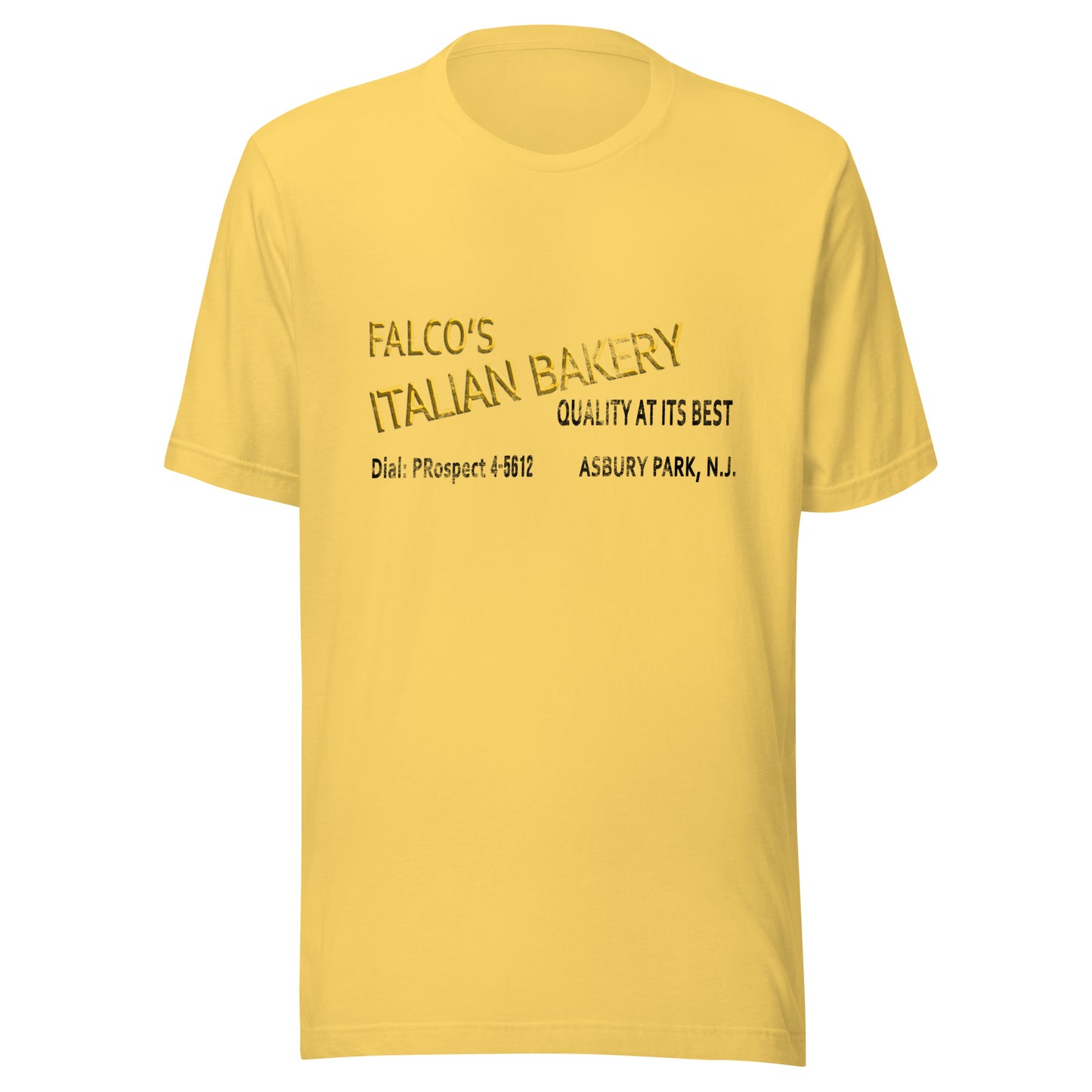Falco's Italian Bakery - ASBURY PARK - Unisex t-shirt Yellow