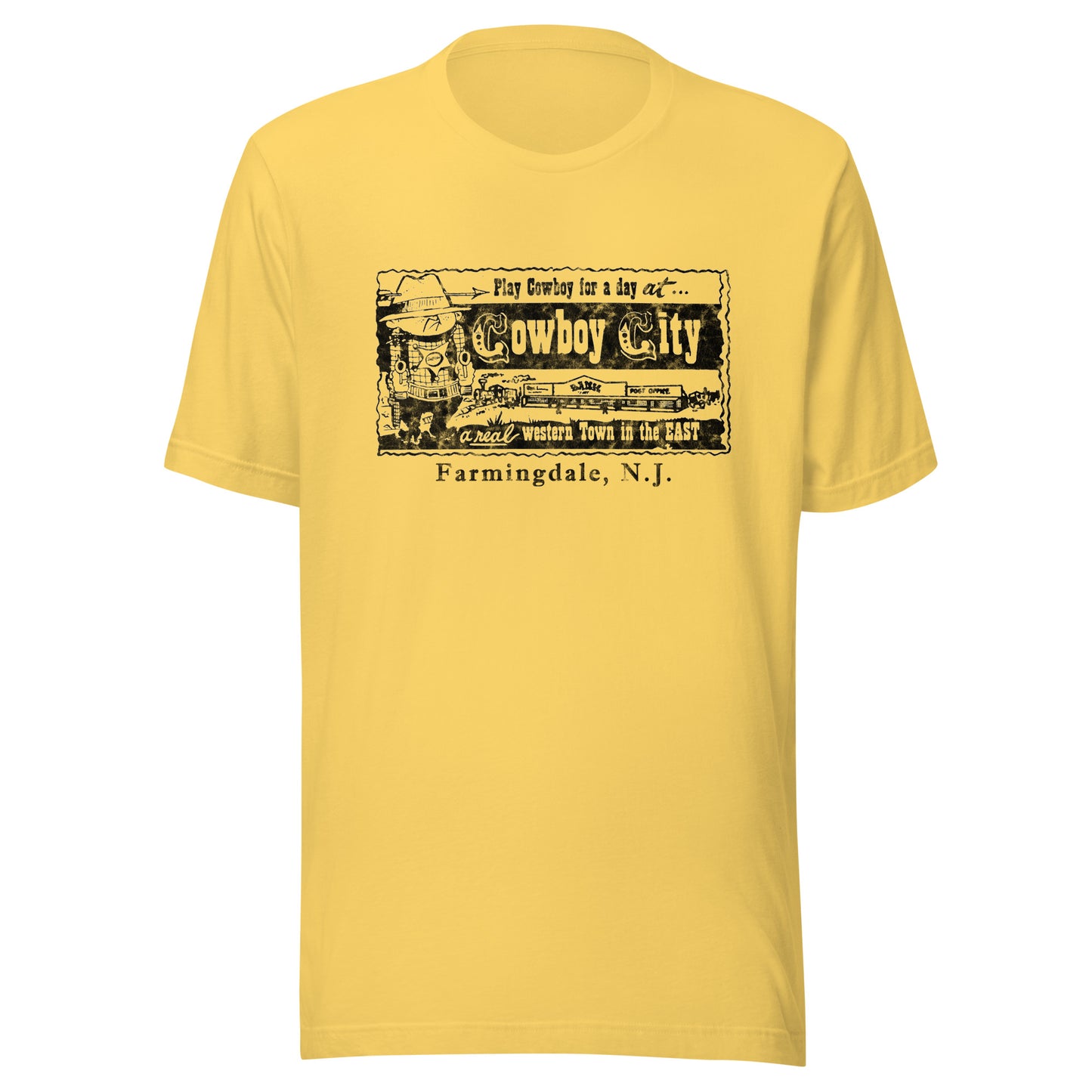 Cowboy City - FARMINGDALE - Unisex t-shirt Yellow