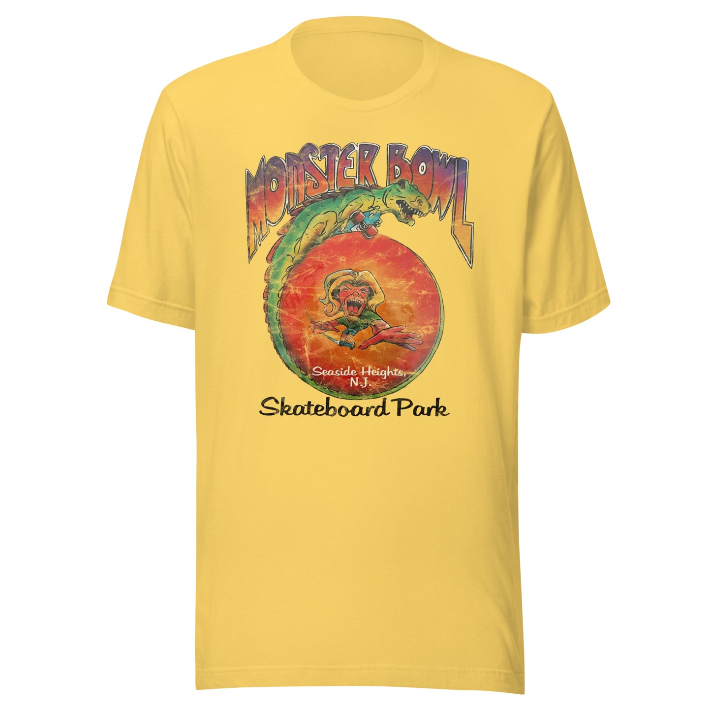 Monster Bowl Skateboard Park - SEASIDE HEIGHTS - Unisex t-shirt Yellow