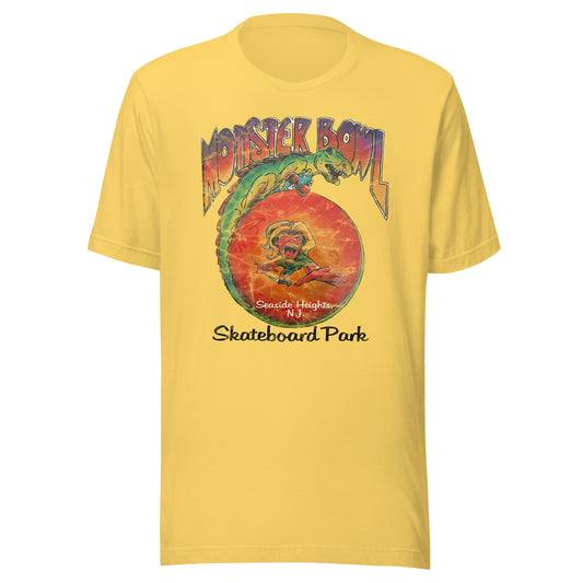 Monster Bowl Skateboard Park - SEASIDE HEIGHTS - Unisex t-shirt Yellow
