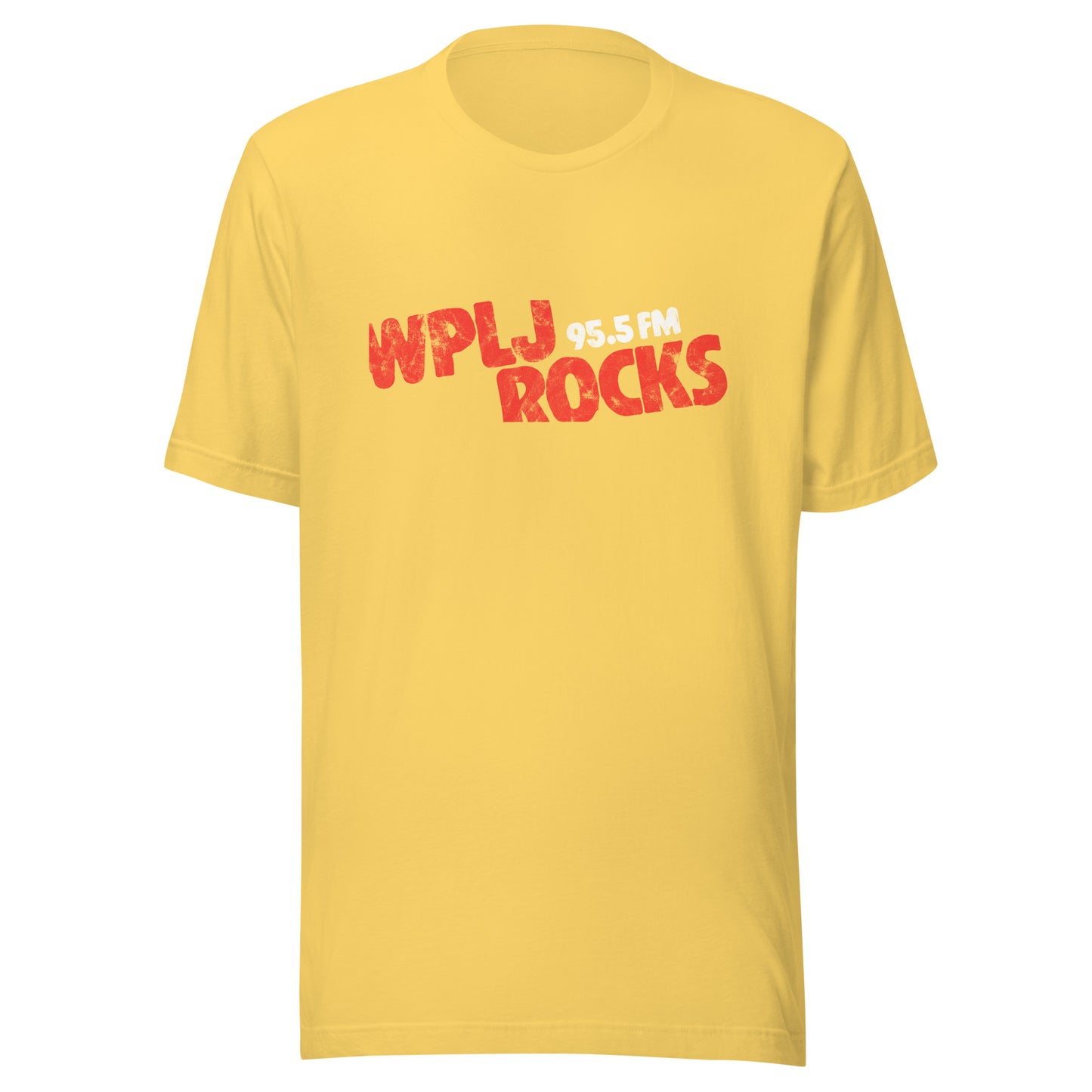 WPLJ 95.5 Rocks - NEW JERSEY / NEW YORK / CONNECTICUT - Unisex t-shirt Yellow
