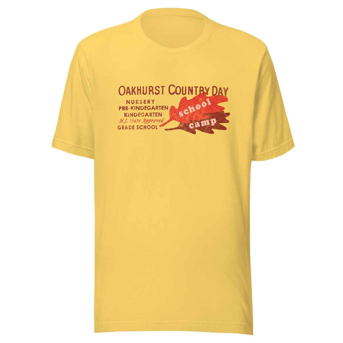 Oakhurst Country Day School / Camp - OCEAN - Unisex t-shirt Yellow