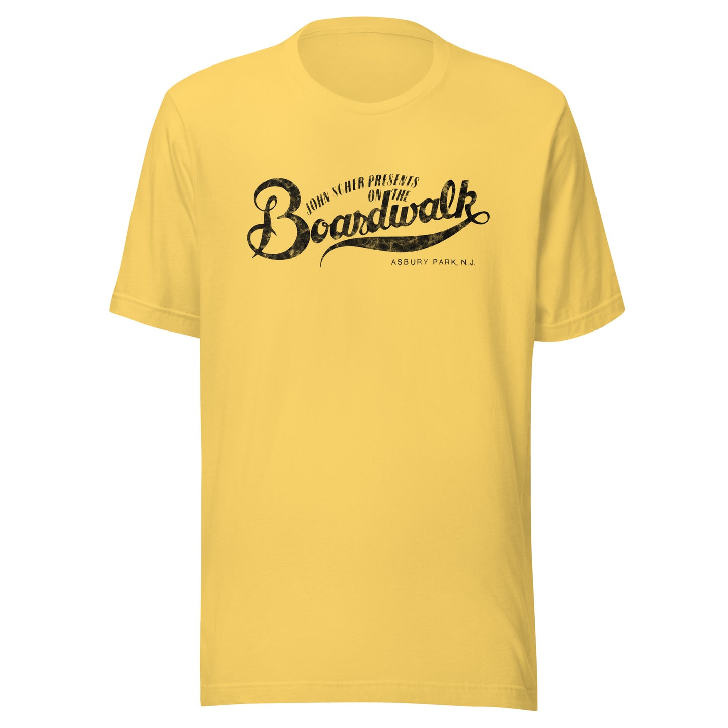 John Scher Presents "On The Boardwalk" - ASBURY PARK - Unisex t-shirt Yellow