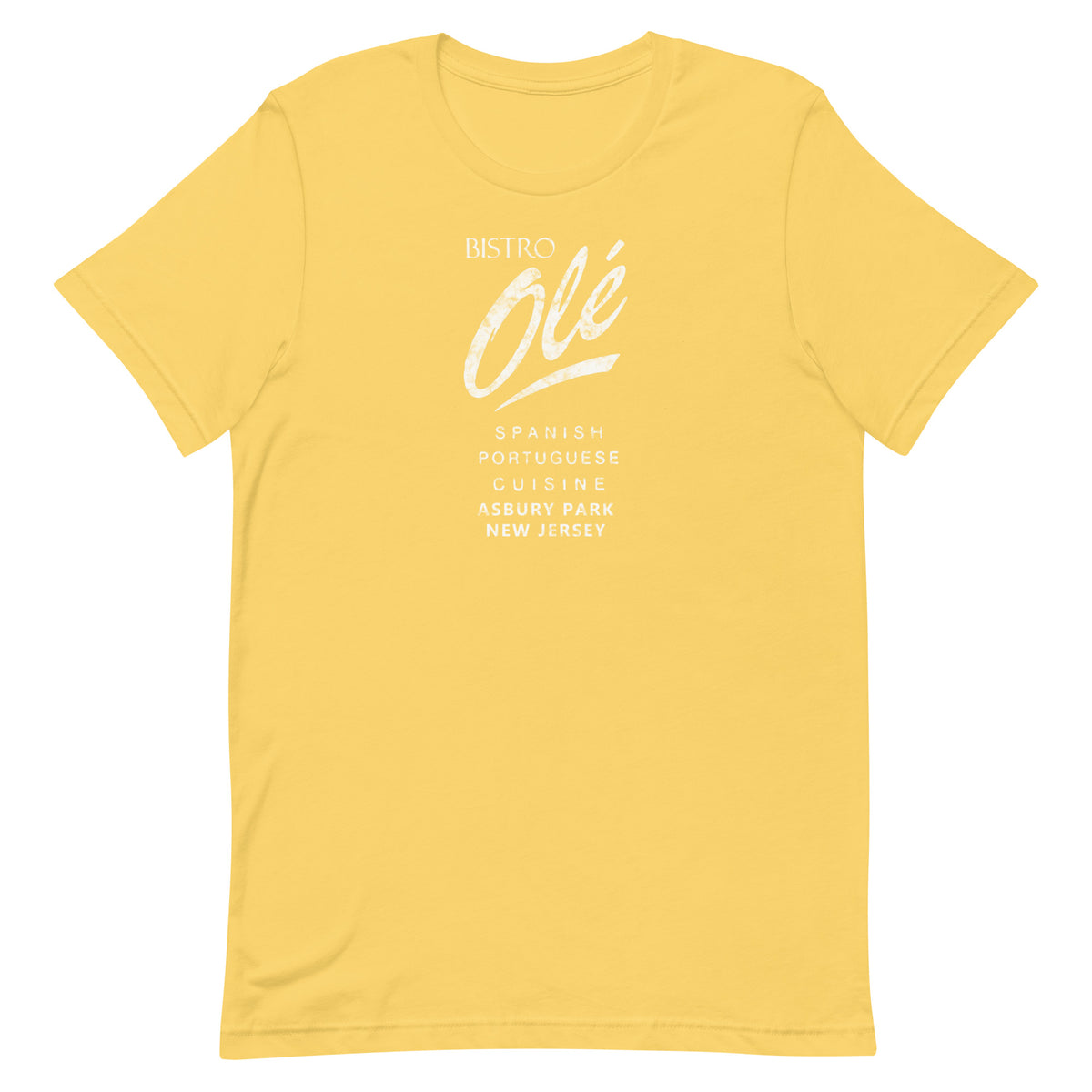 Bistro Ole - ASBURY PARK - Unisex t-shirt Yellow