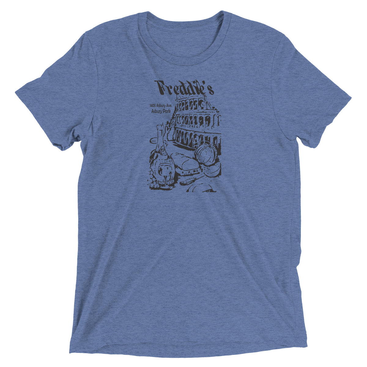 Freddie's Pizza - ASBURY PARK - Short sleeve t-shirt Blue Triblend