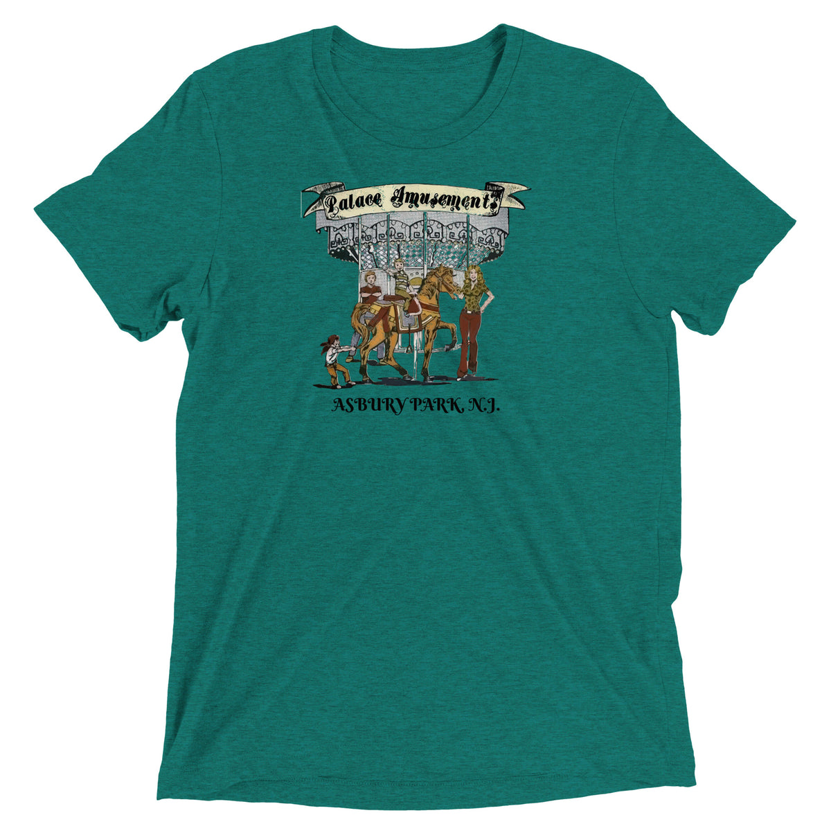 Palace Amusements - ASBURY PARK - Short sleeve t-shirt Teal Triblend