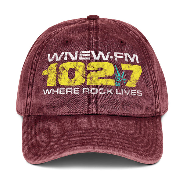 WNEW FM 102.7 Where Rock Lives - NEW YORK / NEW JERSEY / CONNECTICUT - Vintage Cap Maroon