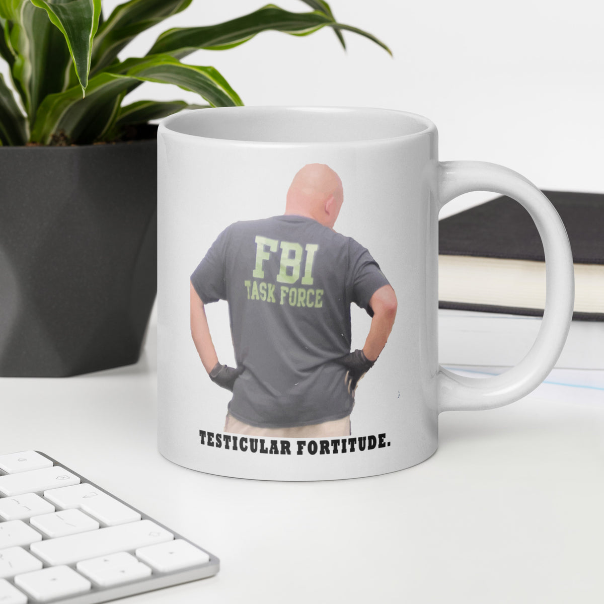 Testicular Fortitude - White glossy mug