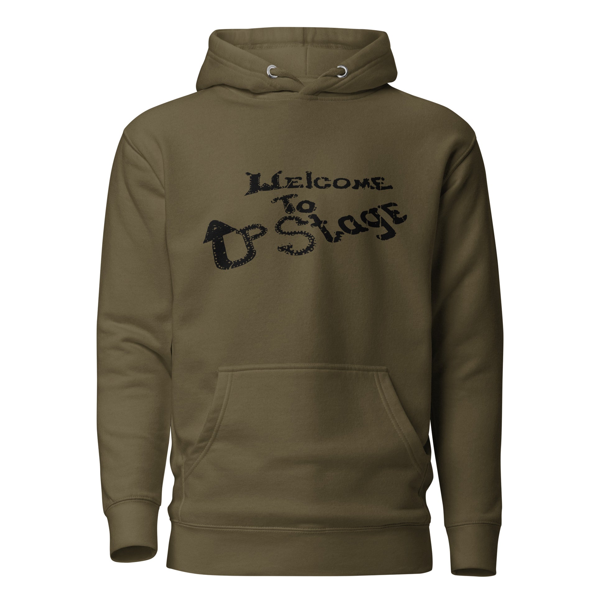 Welcome to Up Stage - Asbury Park - Unisex Hoodie Military Green
