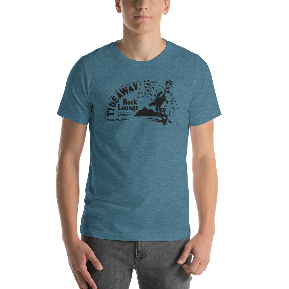 Tideaway Rock Lounge - LONG BRANCH - Short-Sleeve Unisex T-Shirt Heather Deep Teal