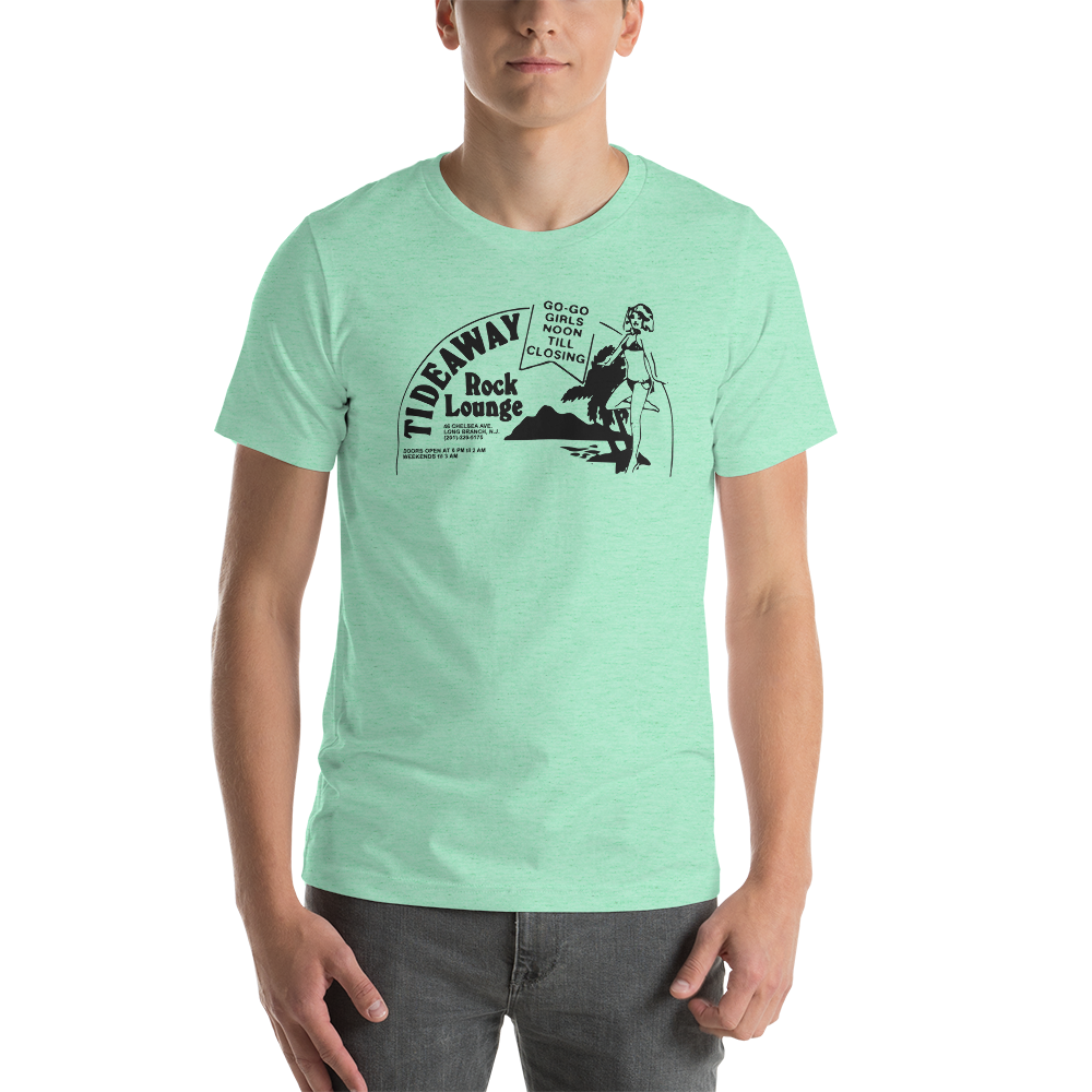 Tideaway Rock Lounge - LONG BRANCH - Short-Sleeve Unisex T-Shirt Heather Mint
