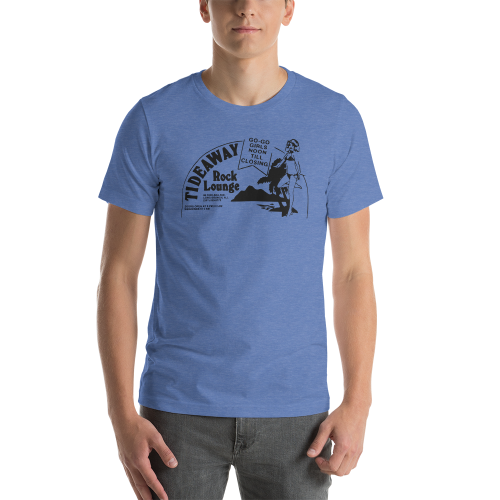 Tideaway Rock Lounge - LONG BRANCH - Short-Sleeve Unisex T-Shirt Heather True Royal