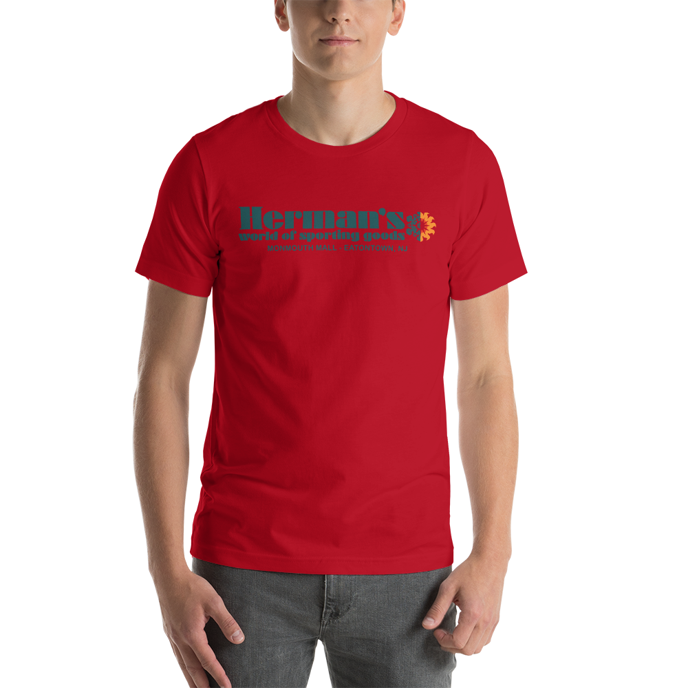 Herman's World of Sporting Goods - MONMOUTH MALL - Short-Sleeve Unisex T-Shirt Red
