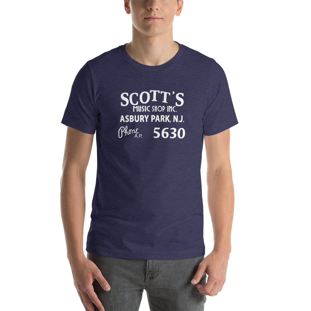 Scott's Music Shop - ASBURY PARK - Short-Sleeve Unisex T-Shirt Heather Midnight Navy