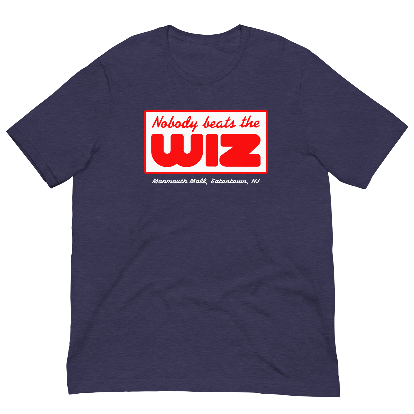 Nobody Beats The Wiz - EATONTOWN - MONMOUTH MALL - Unisex t-shirt Heather Midnight Navy