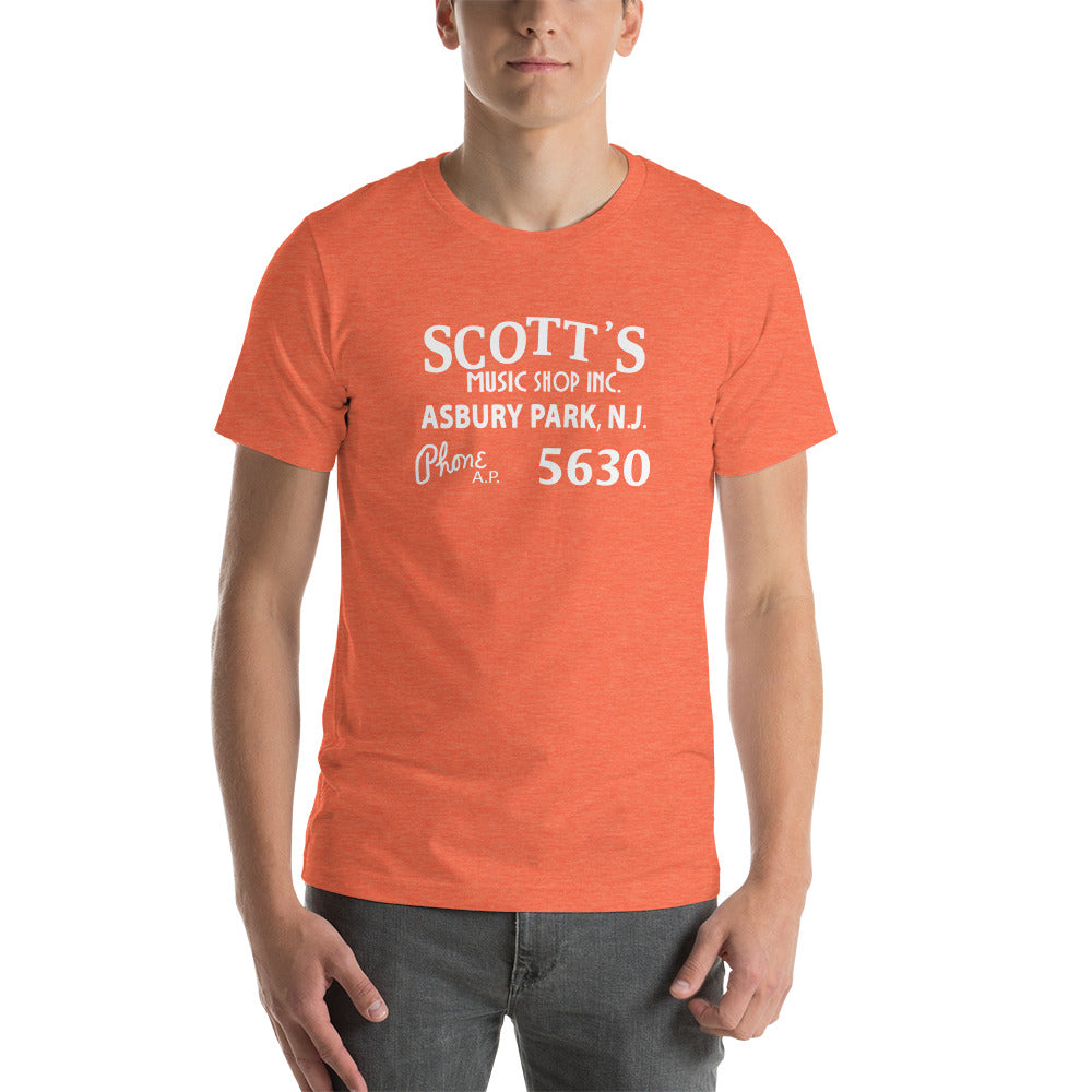 Scott's Music Shop - ASBURY PARK - Short-Sleeve Unisex T-Shirt Heather Orange
