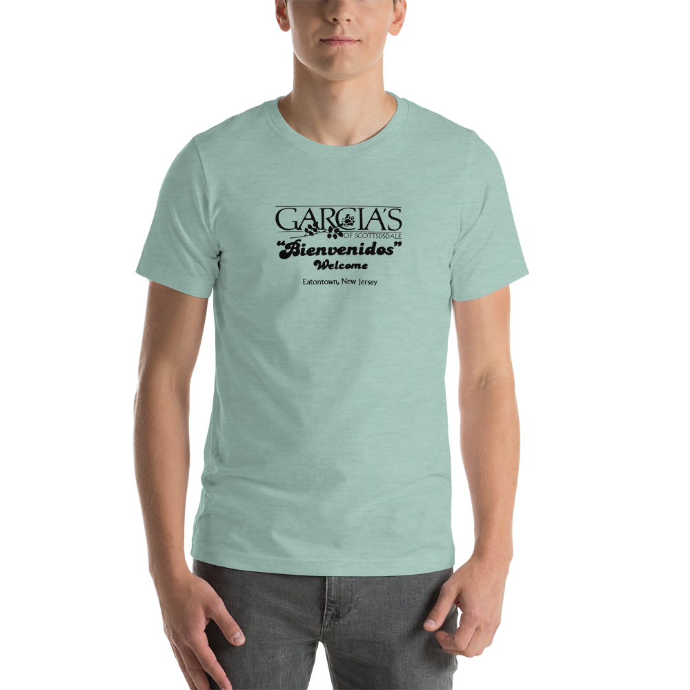 Garcia's of Scottsdale - MONMOUTH MALL - Unisex t-shirt Heather Prism Dusty Blue