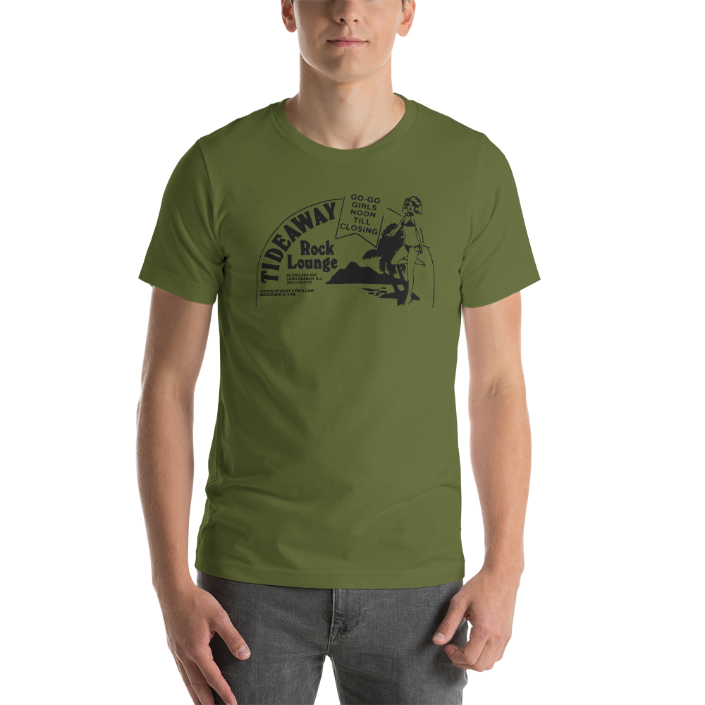 Tideaway Rock Lounge - LONG BRANCH - Short-Sleeve Unisex T-Shirt Olive