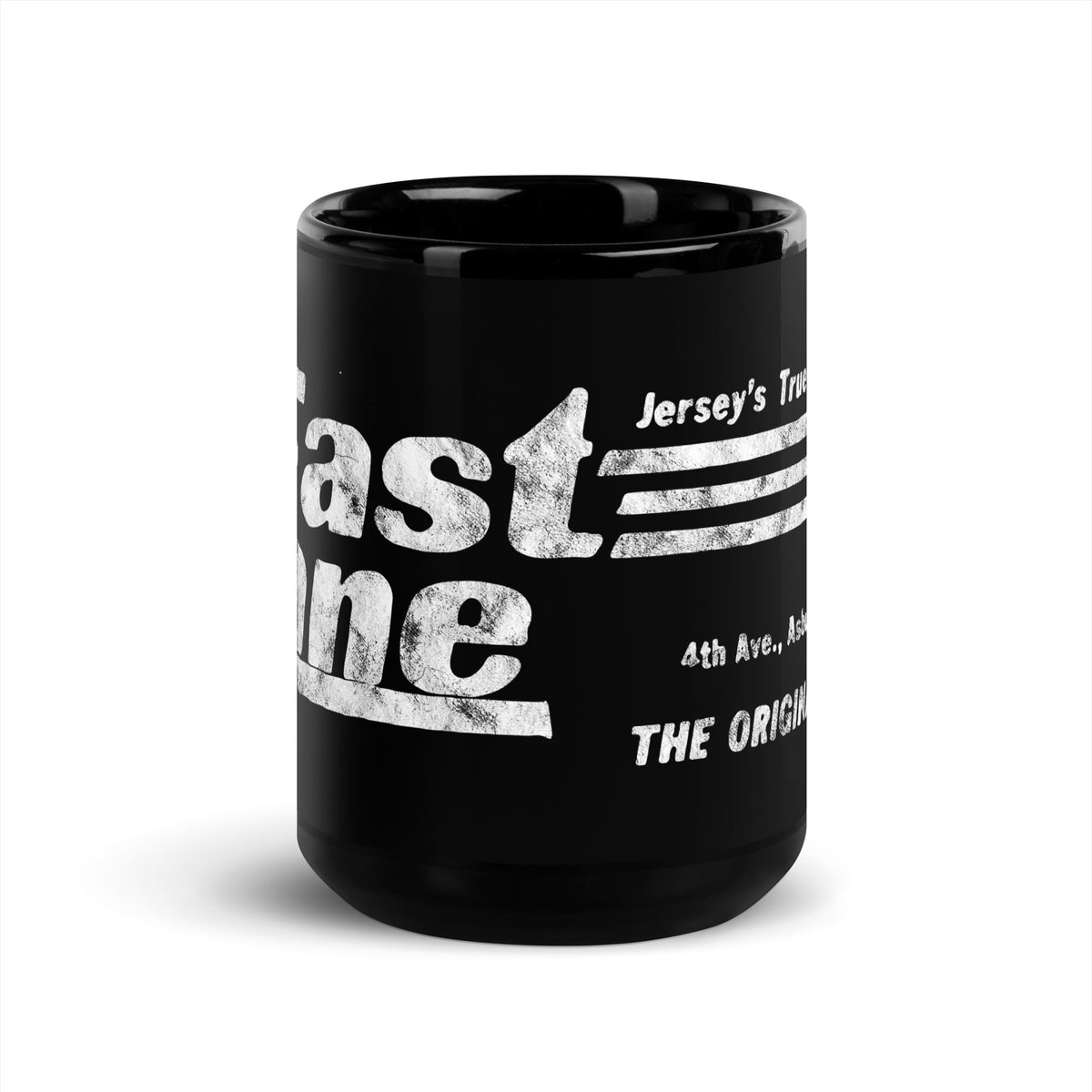 The Fast Lane (White Logo) - ASBURY PARK - Black Glossy Mug