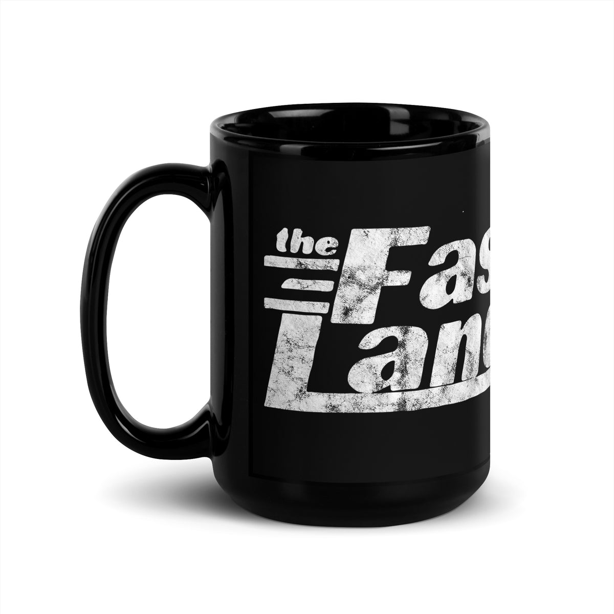 The Fast Lane (White Logo) - ASBURY PARK - Black Glossy Mug