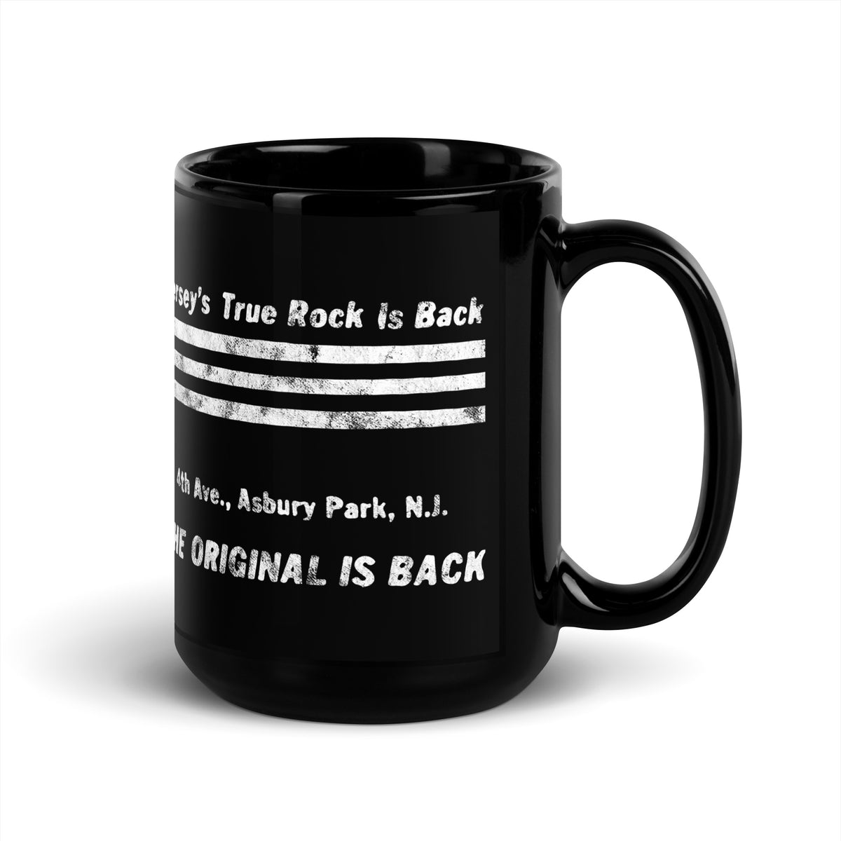 The Fast Lane (White Logo) - ASBURY PARK - Black Glossy Mug